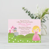 プリンセス（金髪）と騎士の誕生日の招待 招待状 (スタンド正面)