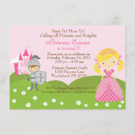 プリンセス（金髪）と騎士の誕生日の招待 招待状