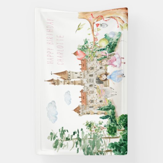 プリンセス、騎士とドラゴンズ童話へようこそ 横断幕 (縦)