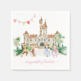 プリンセス、騎士&ドラゴンズ妖精誕生日 スタンダードカクテルナプキン