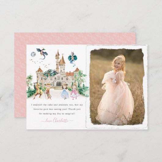 プリンセス、騎士&ドラゴンズ童話 サンキューカード (正面/裏面)