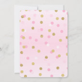 プリンセス 1歳 誕生日 招待状 ピンク ゴールド 招待状 (裏面)