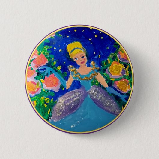 プリンセス「Art by Kids」 缶バッジ (正面)