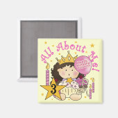 プリンセスAll About Me 3 Birthday T-shirts マグネット (正面/裏面)