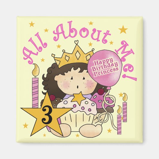 プリンセスAll About Me 3 Birthday T-shirts マグネット (正面)