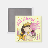 プリンセスAll About Me 4 Birthday T-shirts マグネット (正面/裏面)