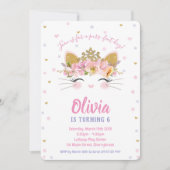 プリンセスKITTY CAT誕生パーティーガール 招待状 (正面)