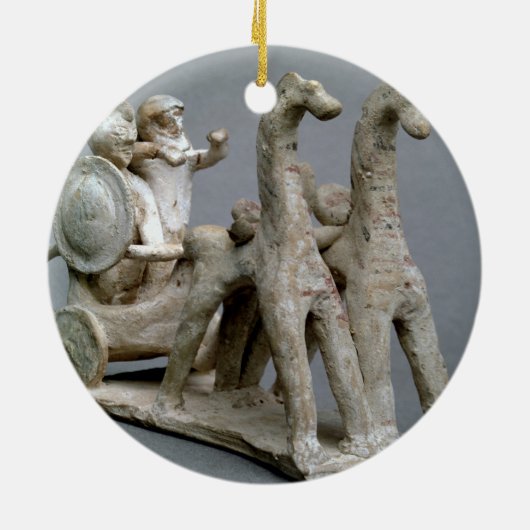 プリンセスNefeの墓からの一人乗り二輪馬車そして馬、 セラミックオーナメント (裏面)