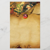 プリンセスST.GEORGE DRAGON,パーチメントルビーモノグラム 便箋 (正面)