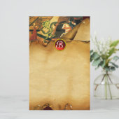 プリンセスST.GEORGE DRAGON,パーチメントルビーモノグラム 便箋 (スタンド正面)