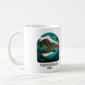 プリンセビルカウアイハワイビーチマウンテンズレトロ コーヒーマグカップ (左)