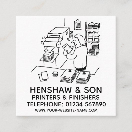 プリンタとファイナーズプロモーション スクエア名刺 (正面)