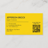 プリンタの修復ビジネス | 黄色の白のバーコード 名刺 (正面)