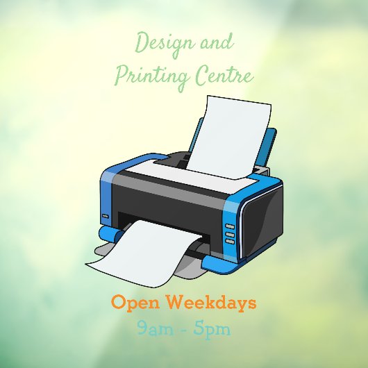 プリンタの漫画イラストレーション ウィンドウサイン (シート3)