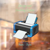 プリンタの漫画イラストレーション ウィンドウサイン (シート2)