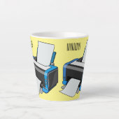 プリンタの漫画イラストレーション カフェラテマグ (正面)