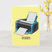 プリンタの漫画イラストレーション カード (黄色い花)