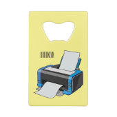 プリンタの漫画イラストレーション クレジットカード栓抜き (裏面)