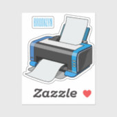 プリンタの漫画イラストレーション シール (シート)