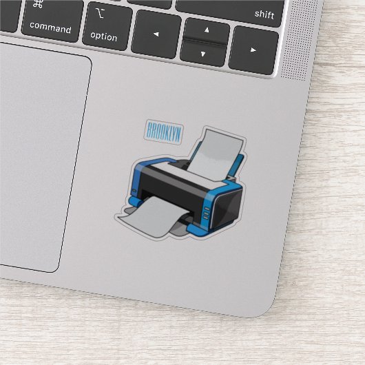 プリンタの漫画イラストレーション シール (詳細)