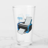 プリンタの漫画イラストレーション タンブラーグラス (裏面)