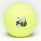 プリンタの漫画イラストレーション テニスボール (裏面)