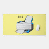 プリンタの漫画イラストレーション デスクマット (キーボード&マウス)