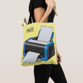 プリンタの漫画イラストレーション トートバッグ (クローズアップ)