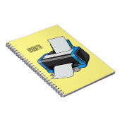 プリンタの漫画イラストレーション ノートブック (右側)