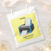 プリンタの漫画イラストレーション フェイバーバッグ (クリップ留めされた状態)