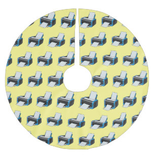 プリンタの漫画イラストレーション ブラッシュドポリエステルツリースカート