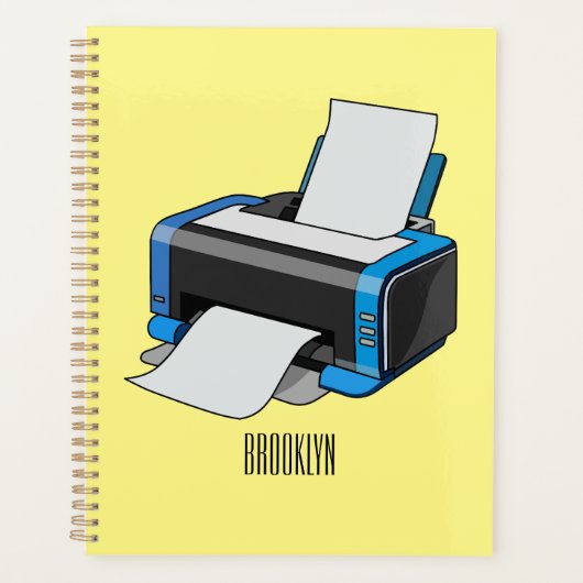 プリンタの漫画イラストレーション プランナー手帳 (正面)