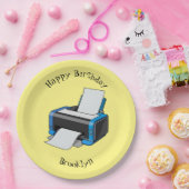 プリンタの漫画イラストレーション ペーパープレート (パーティー)