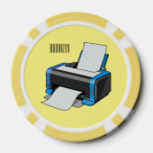 プリンタの漫画イラストレーション ポーカーチップ (裏面)