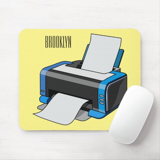 プリンタの漫画イラストレーション マウスパッド (マウス)