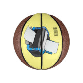 プリンタの漫画イラストレーション ミニバスケットボール (縦)