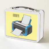 プリンタの漫画イラストレーション メタルランチボックス (裏面)