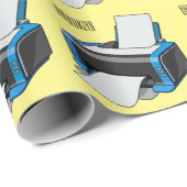 プリンタの漫画イラストレーション ラッピングペーパー (ロールコーナー)