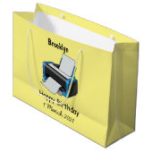 プリンタの漫画イラストレーション ラージペーパーバッグ (正面アングル)