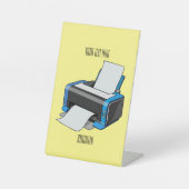 プリンタの漫画イラストレーション 台座サイン (正面)