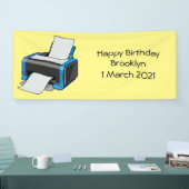 プリンタの漫画イラストレーション 横断幕 (トレードショー)