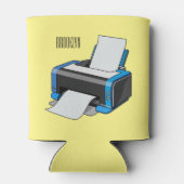 プリンタの漫画イラストレーション 缶クーラー (裏面)