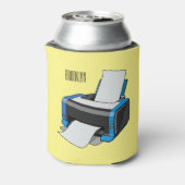 プリンタの漫画イラストレーション 缶クーラー (缶裏面)