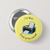 プリンタの漫画イラストレーション 缶バッジ (正面&裏面)