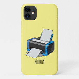 プリンタの漫画イラストレーション iPhone 11 ケース