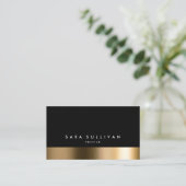 プリンタはっきりしたブラック金ゴールド名刺 名刺 (スタンド正面)