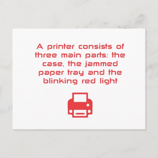 プリンタオタク系のーのジョーク ポストカード (正面)