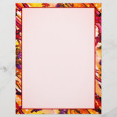 プリンタサイズのオレンジと赤の抽象芸術水色 レターヘッド (裏面)