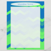 プリンタサイズの青と緑の山形のひな形 レターヘッド (正面)