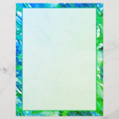 プリンタサイズの青と緑の抽象芸術水色 レターヘッド (裏面)